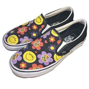 Vans Unisex Happy Hippie Pride Smile Slip On Sneaker Shoe Womens 7.5 Mens 6 EUC